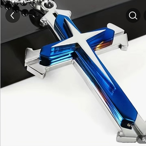 Metal Cross Necklace Simple Cross Pendant With Chain Necklace - Picture 3 of 3